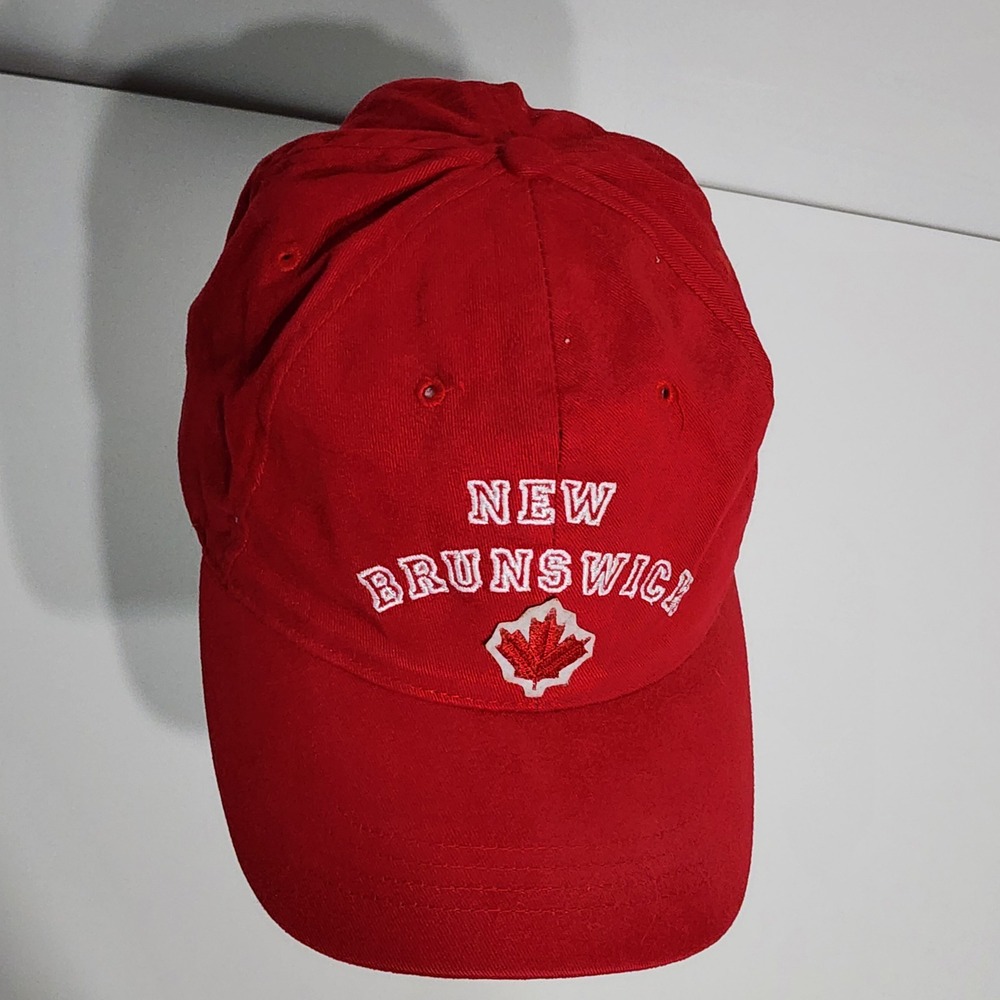 New Brunswick Baseball Hat Red Embroidered Maple Leaf Canada Travel Cap Snapback - Picture 4 of 10